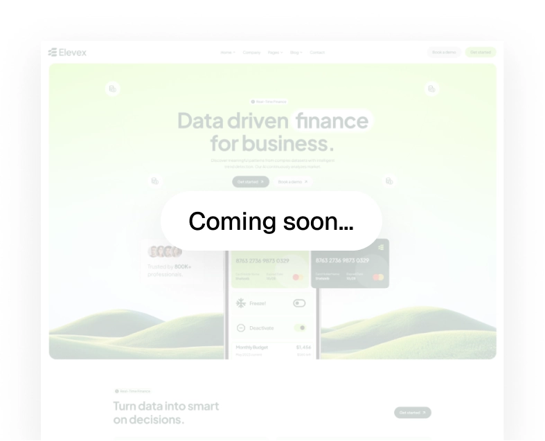 Fintech app landing